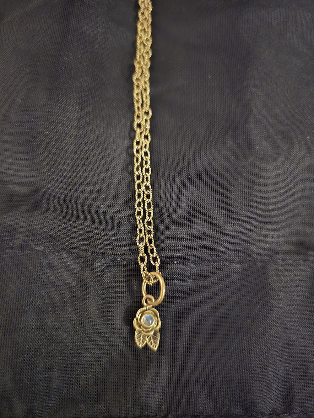 Waxing Poetic Moonstone Rose Pendant Necklace